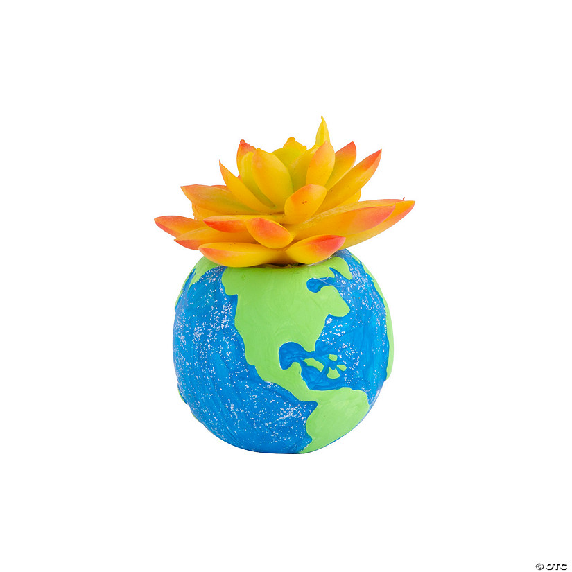 DIY Mini Ceramic Earth Planters - 12 Pc. Image