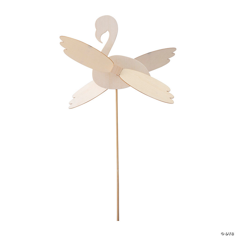 DIY Unfinished Wood Flamingo Windmill Craft Kit - Makes 3 Image