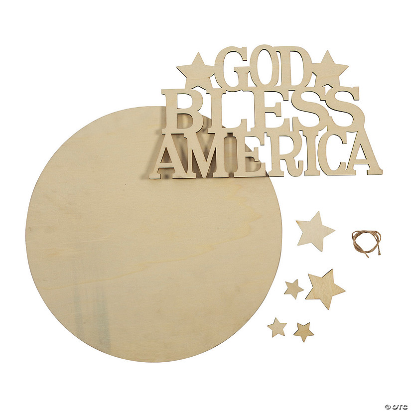DIY Unfinished Wood God Bless America Sign Image