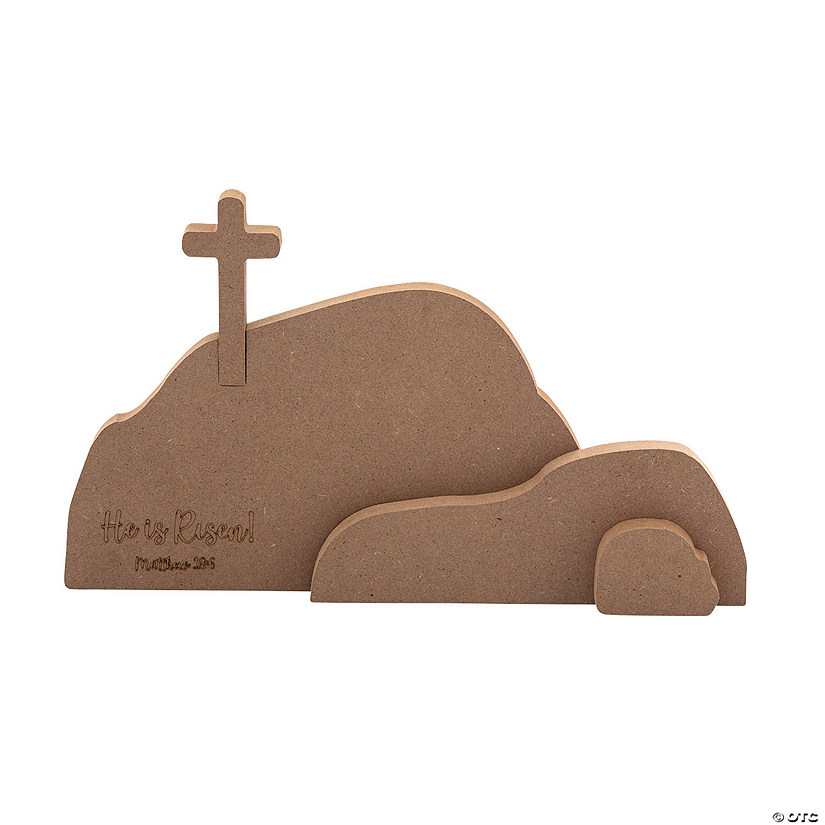 DIY Unfinished Wood He Is Risen Tomb Stand-Up Set - 4 Pc. Image