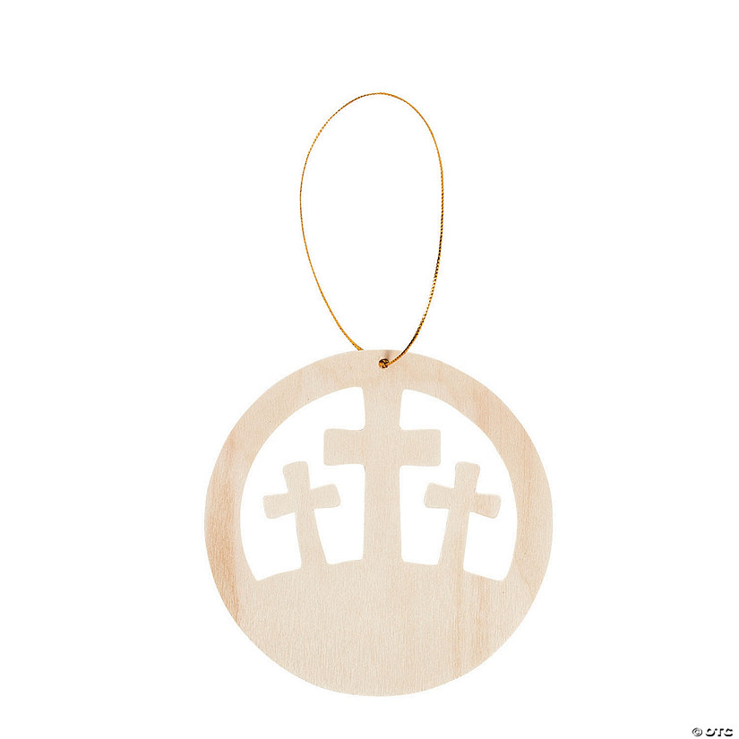 DIY Unfinished Wood Resurrection Crosses Ornaments - Makes 12 Image