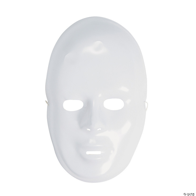 DIY White Face Masks - 12 Pc. Image