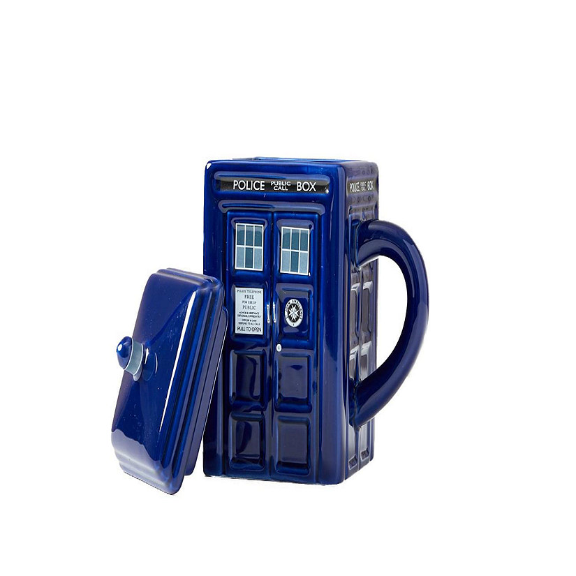 Doctor Who Tardis Mug  Official Ceramic Coffee Mug With Lid  17 Oz. Image