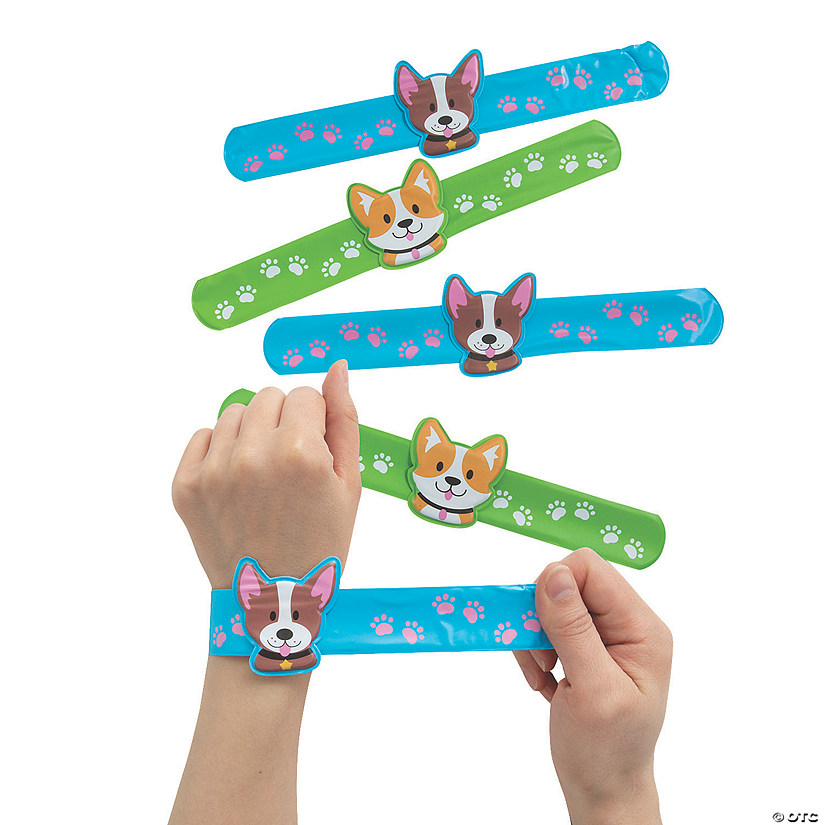 Dog Slap Bracelets with Charm - 12 Pc. Image