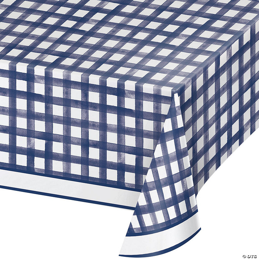 Dolly Parton Navy Gingham Paper Tablecloth, 3 ct Image