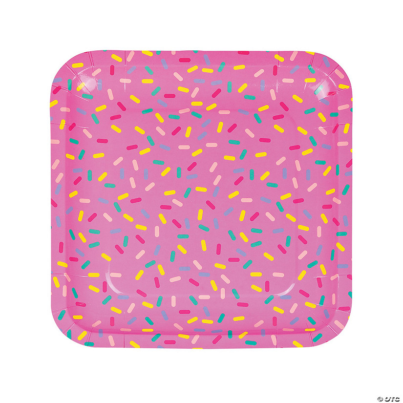 Donut Party Square Paper Dinner Plates - 8 Ct. Image