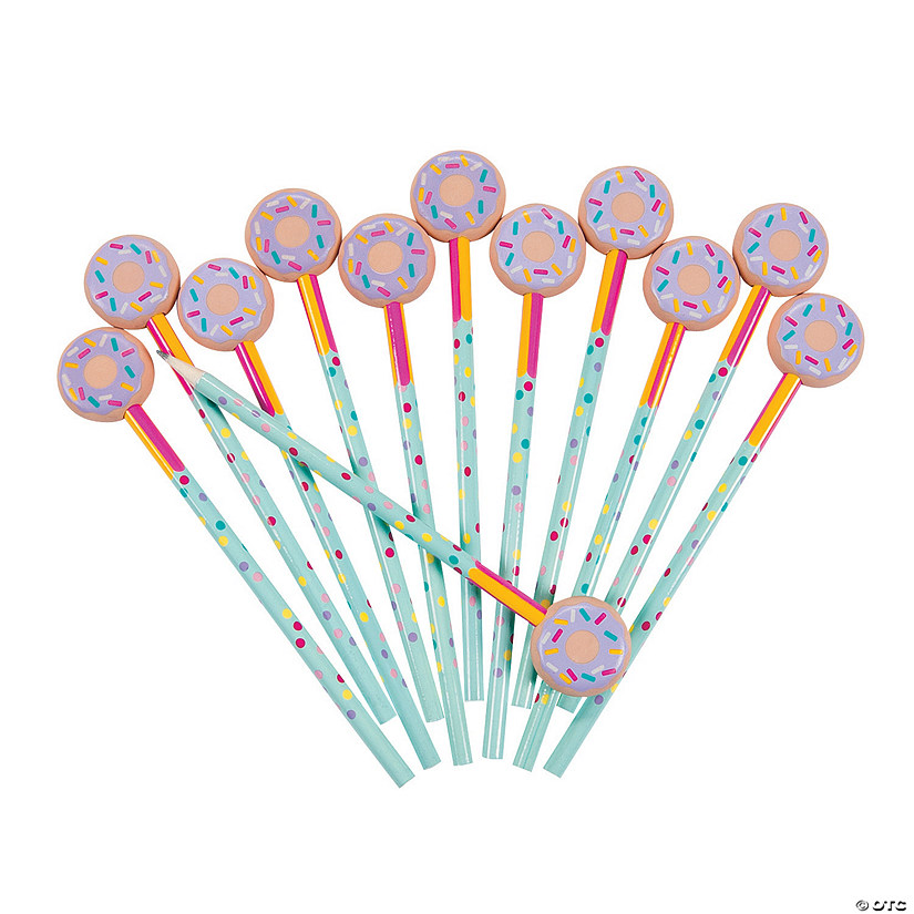 Donut Sprinkles Pencils with Pencil Top Erasers - 12 Pc. Image
