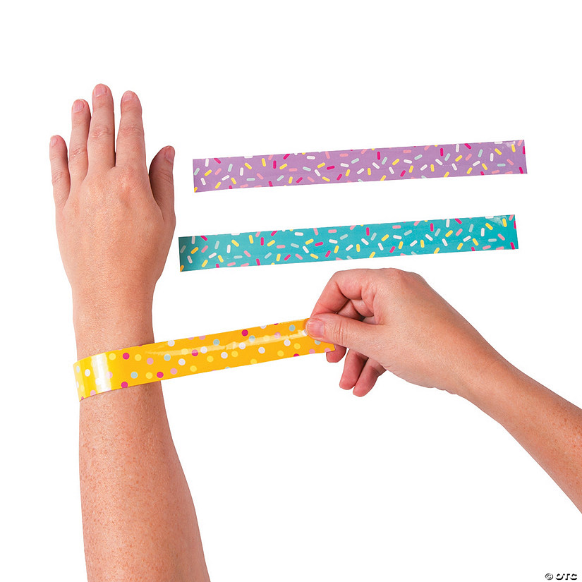 Donut Sprinkles Slap Bracelets - 12 Pc. Image