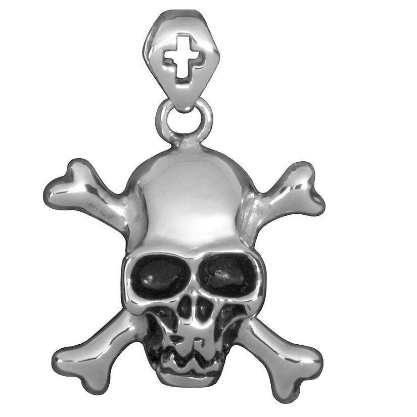 Double Cross Skull Pendant Necklace Image