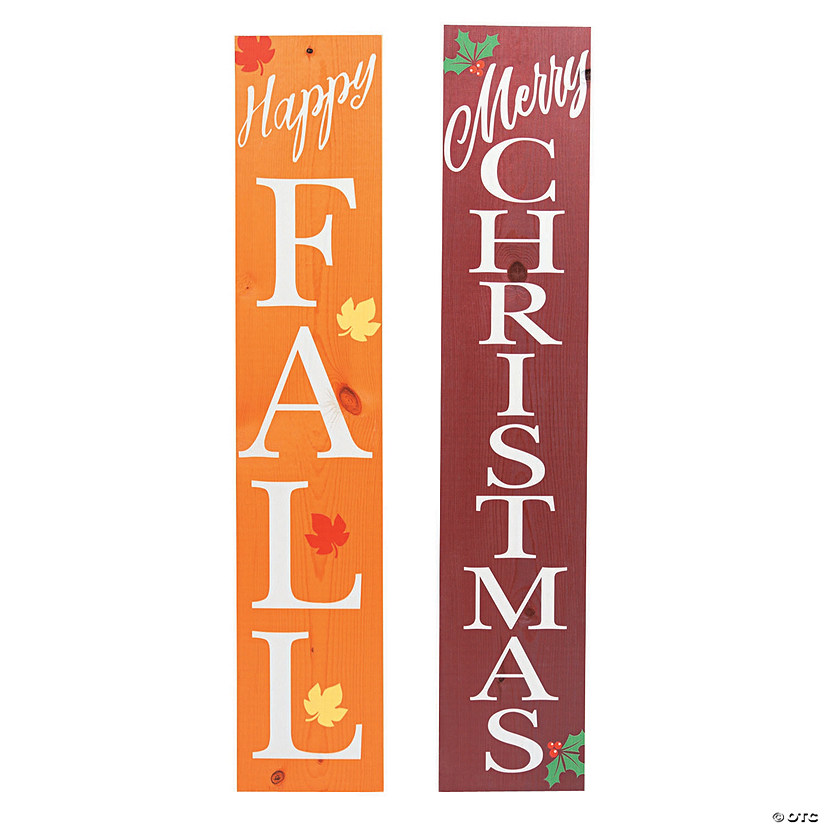 Double-Sided Fall & Christmas Sign Image