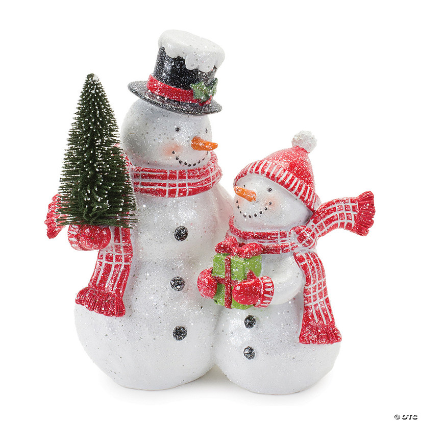 Double Snowman Figurine 7.5"H Resin Image