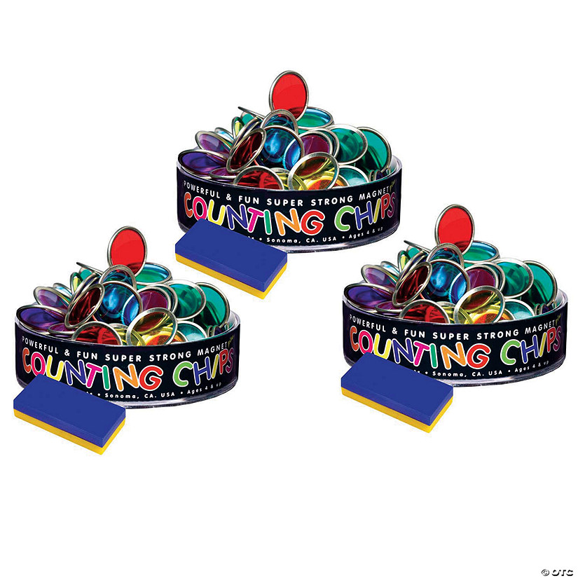 Dowling Magnets 75 Counting Chips With Block Magnet, 3 Packs Image