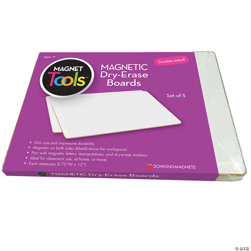 Dowling Magnets Magnetic Dry Erase Boards, Double-Sided Blank/Blank, Set of 5 Image