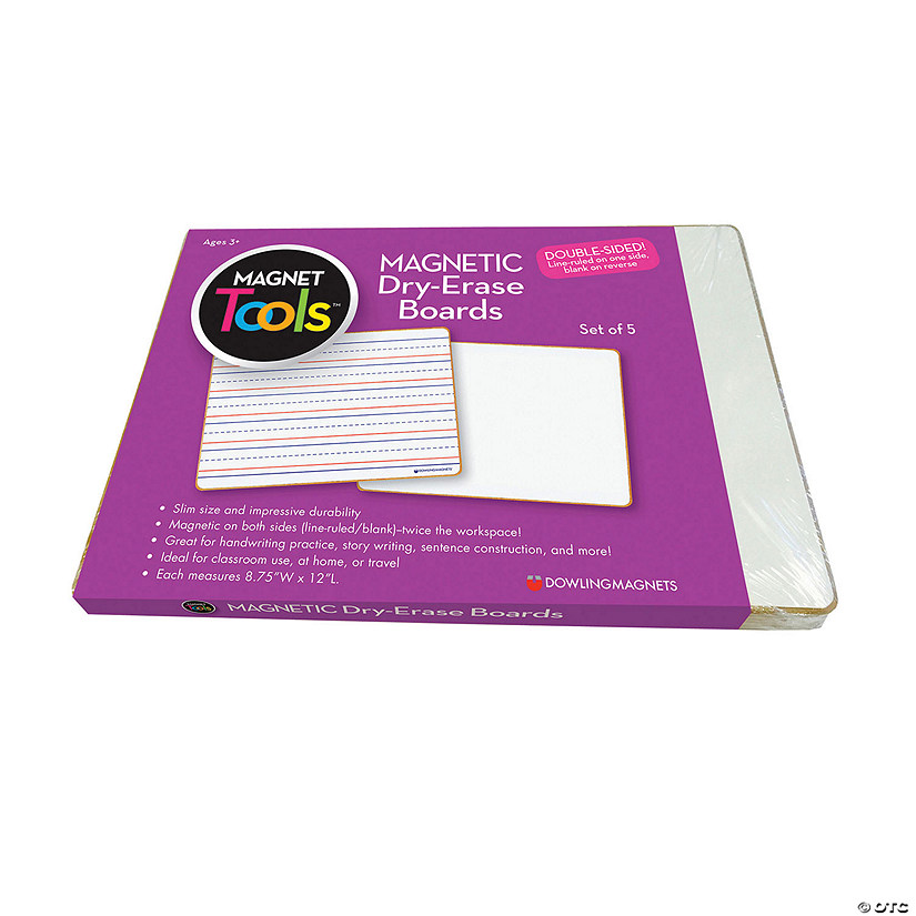 Dowling Magnets Magnetic Dry-Erase Lined & Blank Board, Set of 5 Image