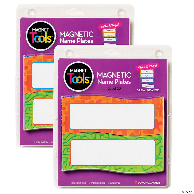 Dowling Magnets Magnetic Name Plates, 20 Per Pack, 2 Packs Image