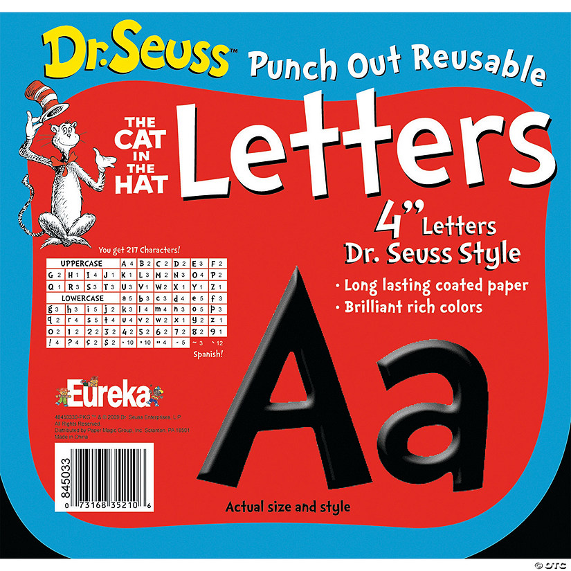 Dr. Seuss&#8482; Black Bulletin Board Letters & Numbers - 217 Pc. Image
