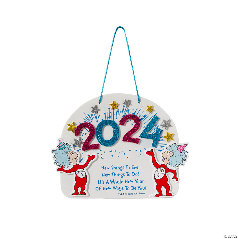 Dr. Seuss&#8482; New Year Things Sign Craft Kit - Makes 12 Image