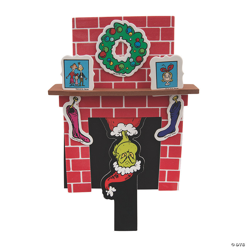 Dr. Seuss&#8482; The Grinch Christmas Fireplace Pop-Up Craft Kit - Makes 12 Image