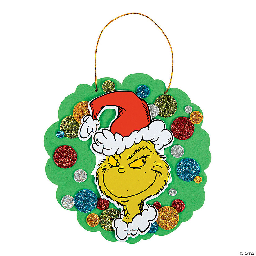 Dr. Seuss&#8482; The Grinch Christmas Wreath Craft Kit- Makes 12 Image