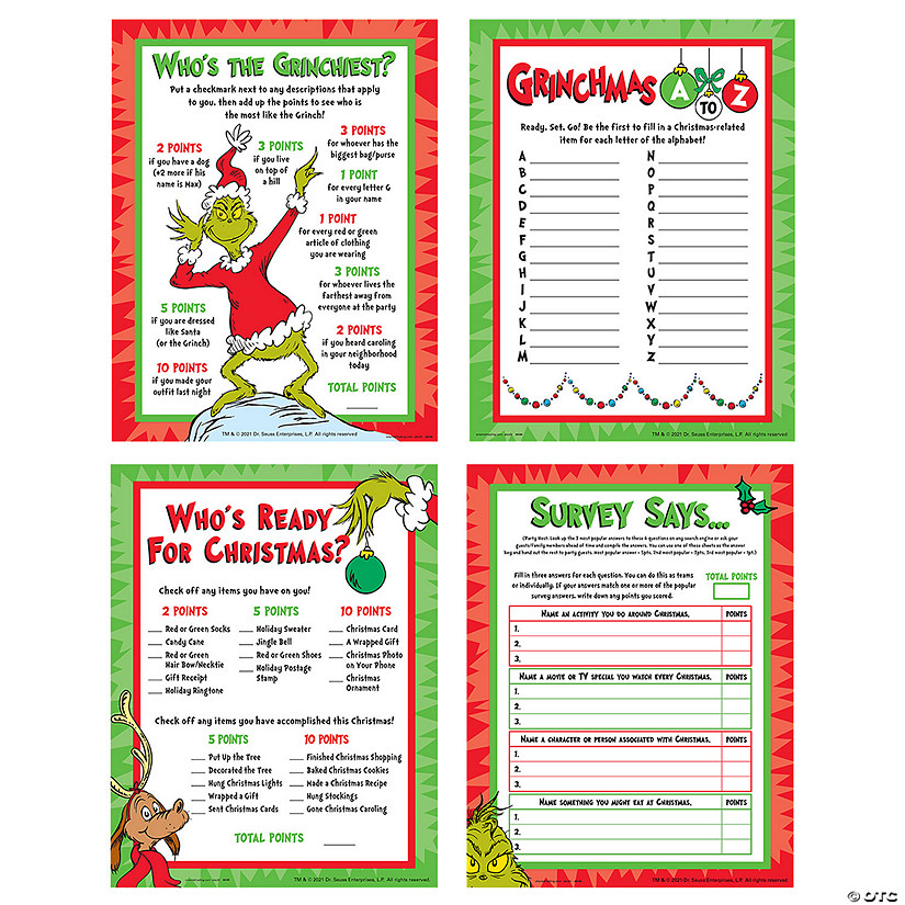 Dr. Seuss&#8482; The Grinch&#8482; Family Game Kit for 24 Image