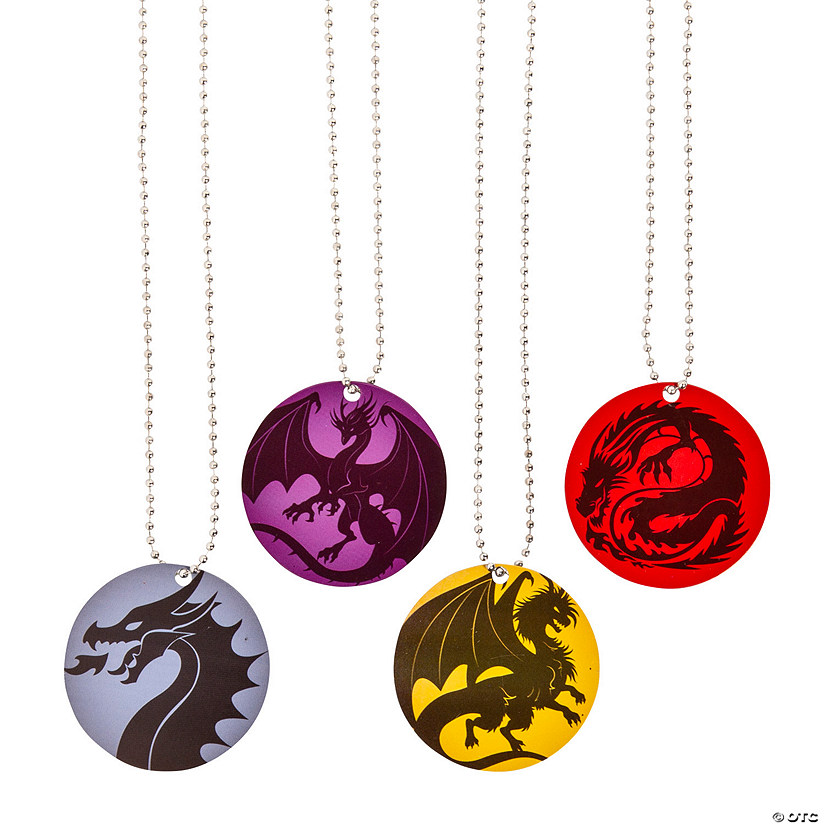 Dragon Dog Tag Necklaces - 12 Pc. Image