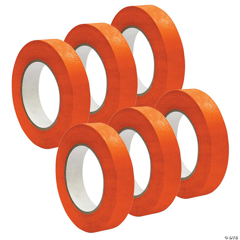 DSS Distributing Premium Grade Masking Tape, 1" x 55 yards, Orange, 6 Rolls Image