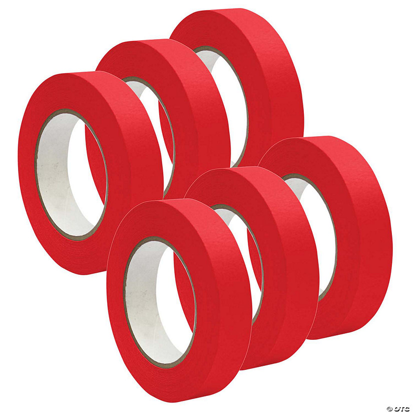 DSS Distributing Premium Grade Masking Tape, 1" x 55 yards, Red, 6 Rolls Image