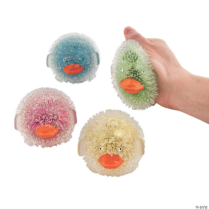 Duck Glitter Puffers Squeeze Toys - 12 Pc. Image