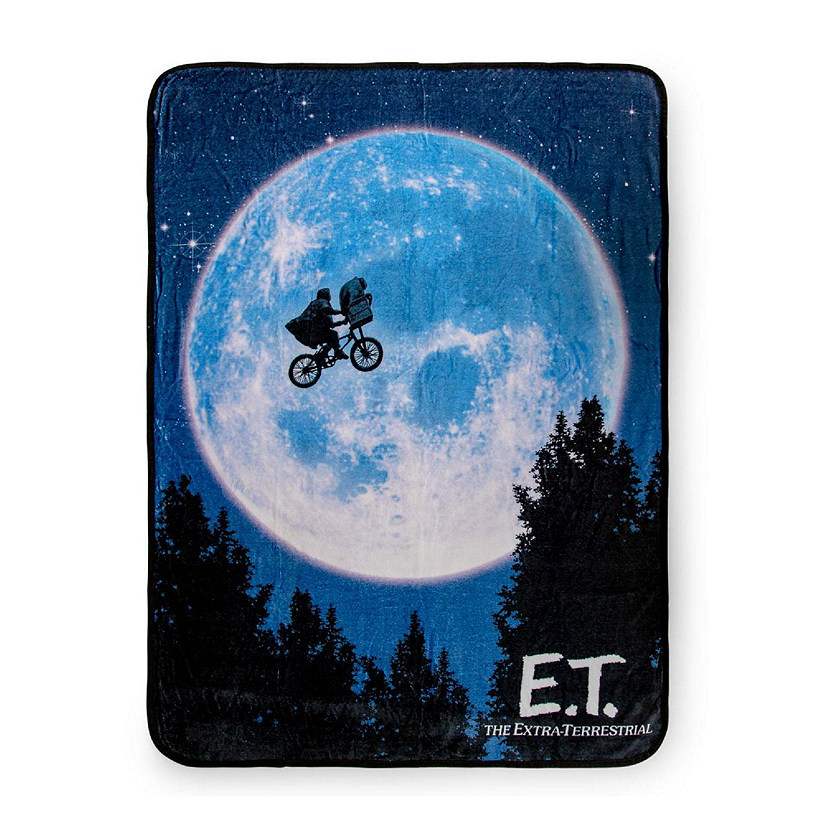 E.T. The Extra-Terrestrial Bike Moon Fleece Throw Blanket  45 x 60 Inches Image