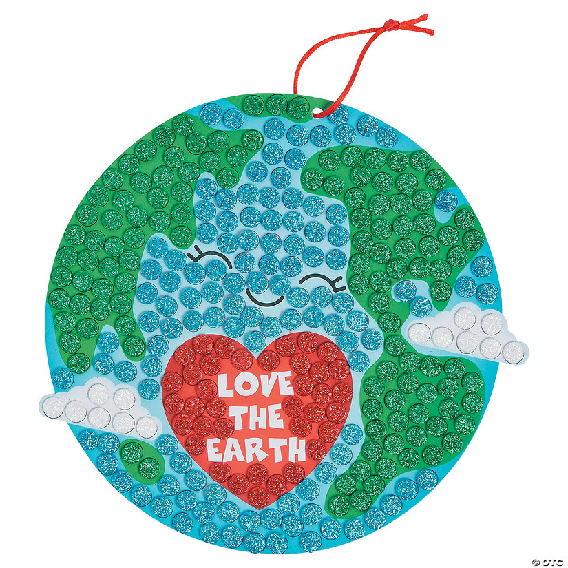 Earth Day Sign Glitter Mosaic Craft Kit- Makes 12 Image
