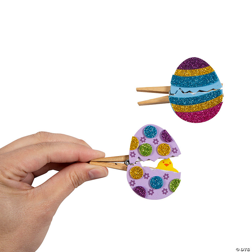 Easter Egg Chomper Clothespin Craft Kit - Makes 12 Image