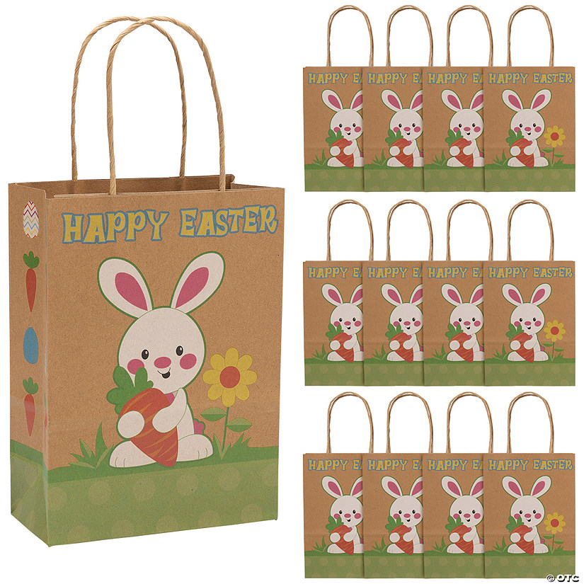 Easter Kraft Paper Gift Bags - 12 Pc. Image
