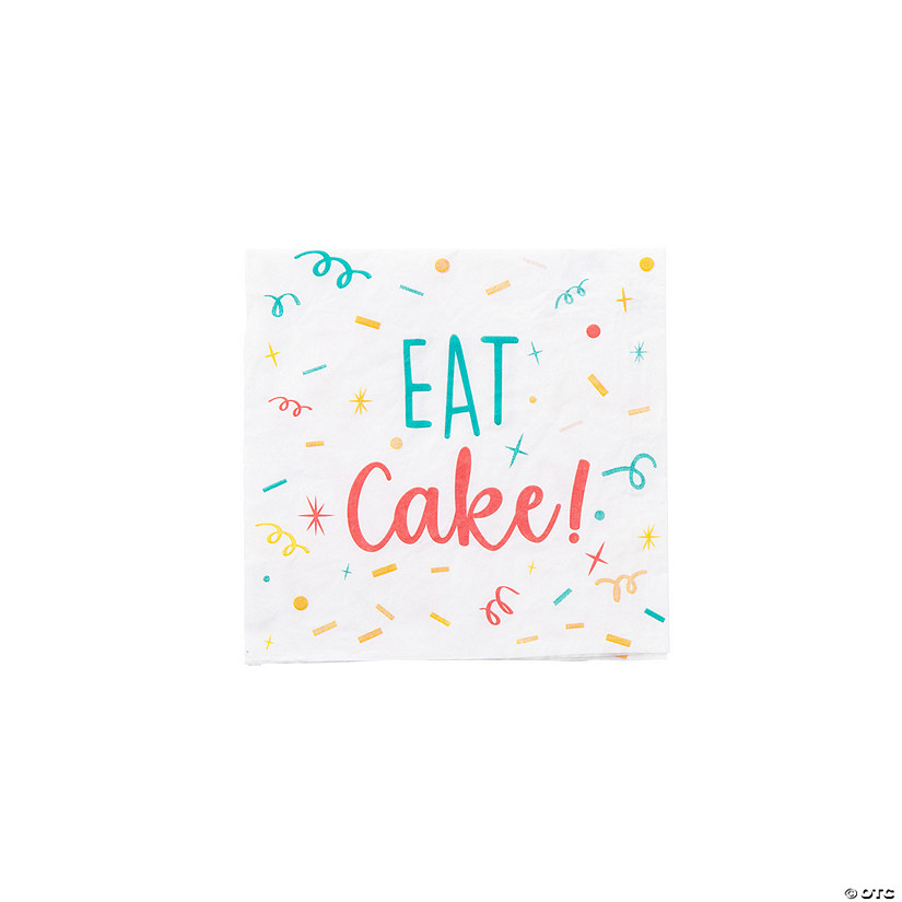 Eat Cake Birthday Beverage Napkins - 16 Pc. Image
