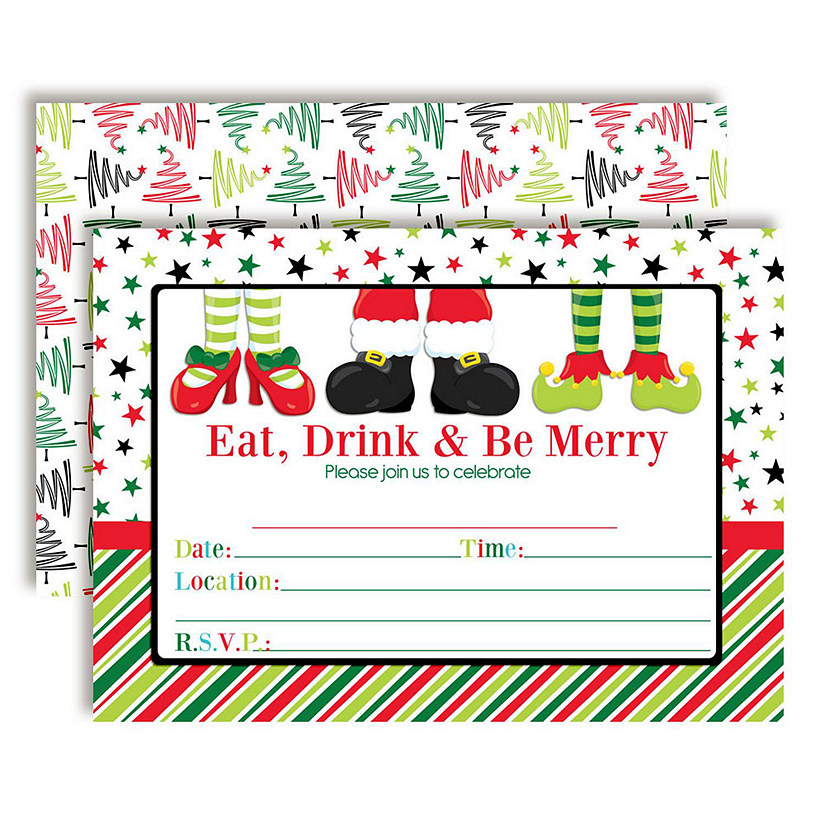 Eat Drink and Be Merry Feet Invitations 40pc. by AmandaCreation Image