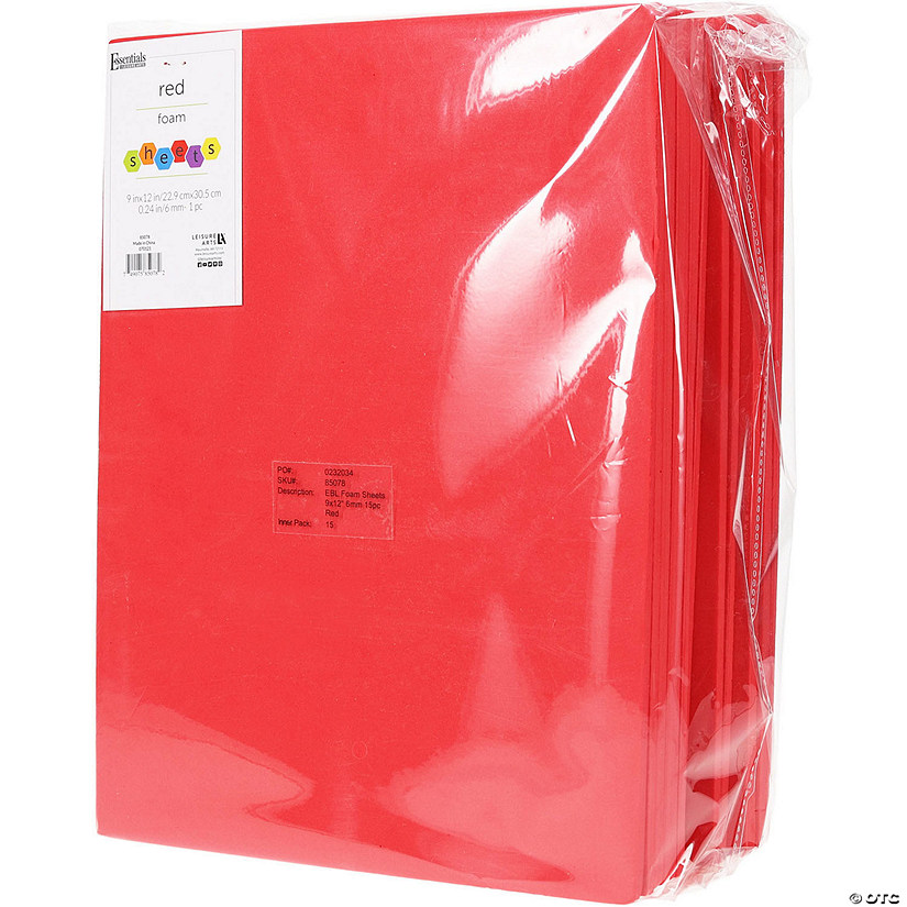 EBL Foam Sheets 9x12" 6mm 15pc Red Image