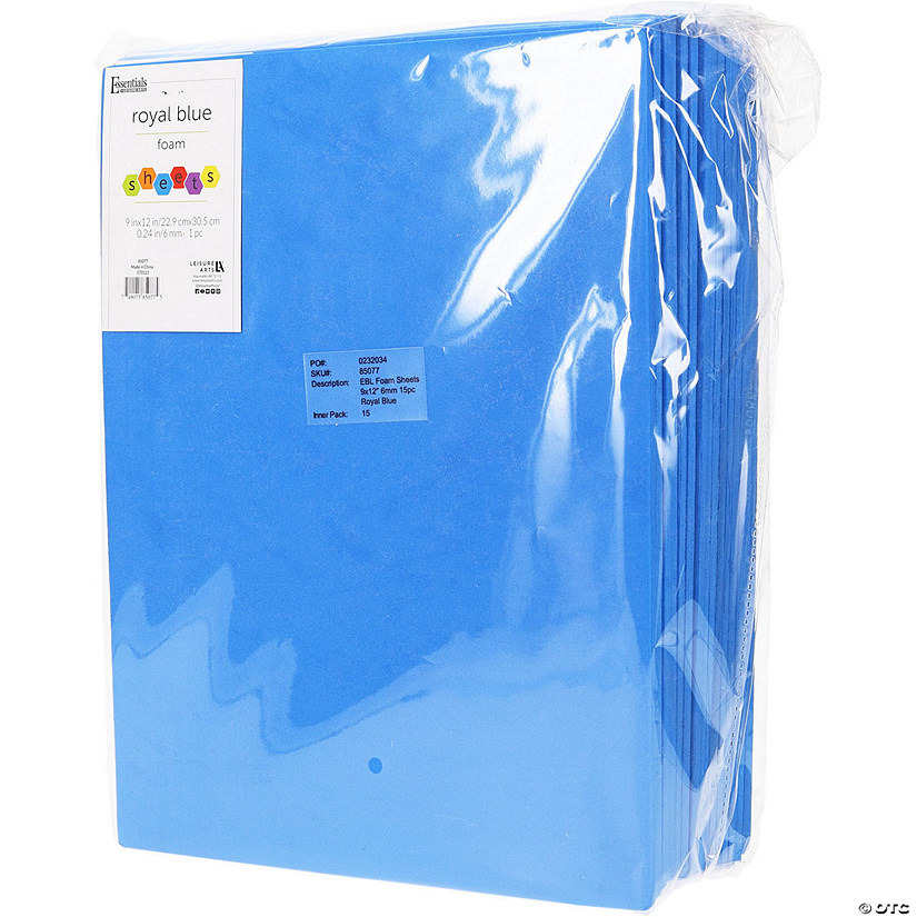 EBL Foam Sheets 9x12" 6mm 15pc Royal Blue Image
