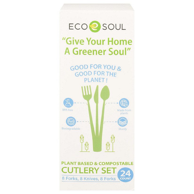 Ecosoul - Cutlery Set Compostable - Case of 24-24 CT Image