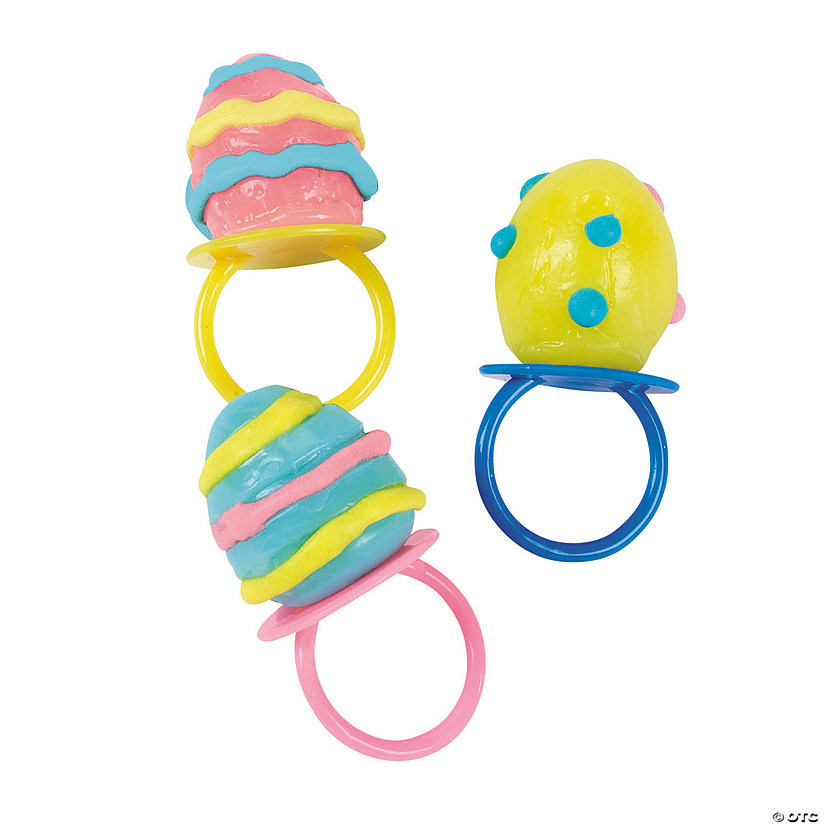 Egg-Shaped Ring Lollipop Easter Candy - 12 Pc. Image