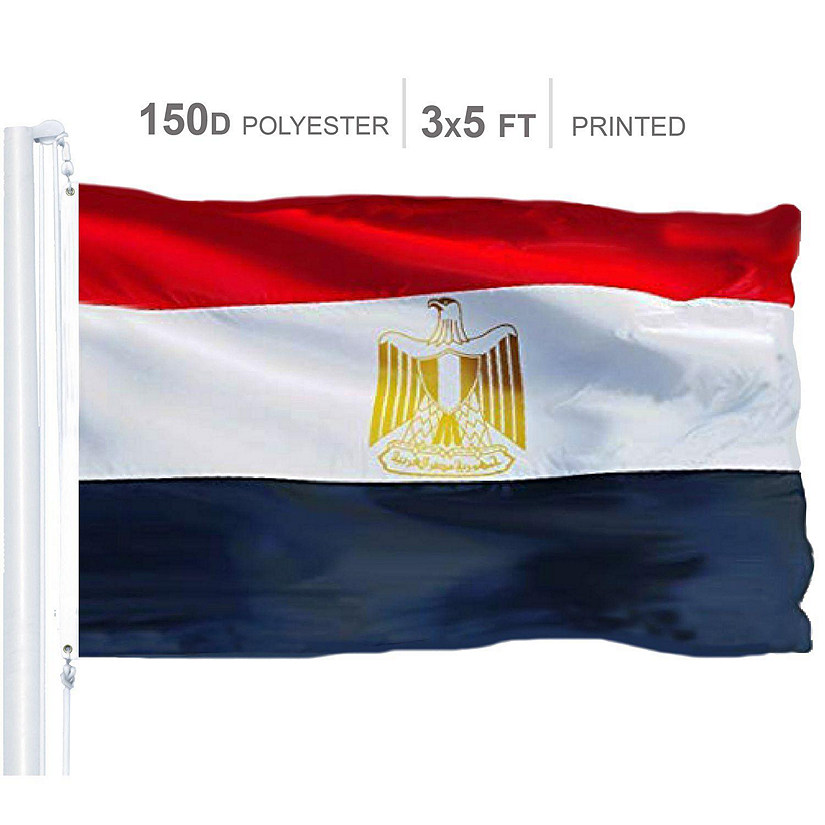 Egypt Egyptian Flag 150D Printed Polyester 3x5 Ft Image