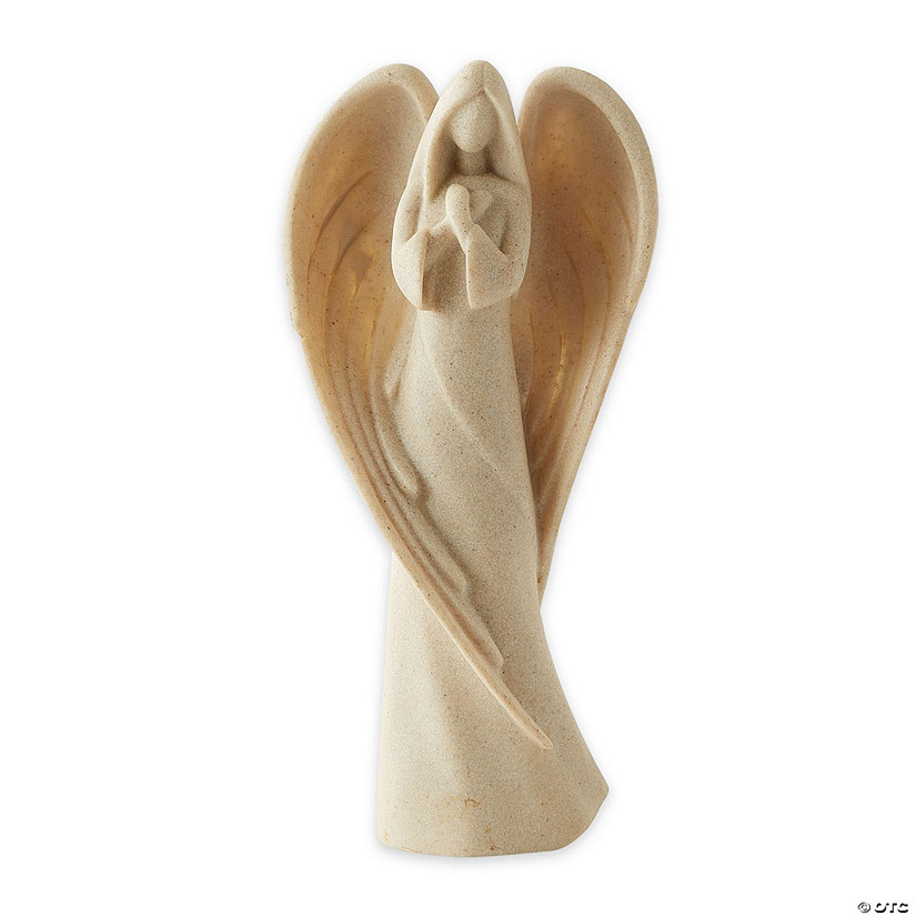 Elegant Minimalistic Guardian Angel Figurine Prayer Statue  4.5X2.38X9.25" Image