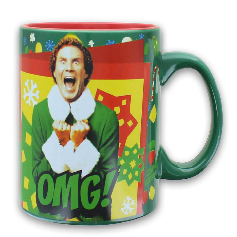 Elf "OMG! Santa's Coming!" Ceramic Mug  Holds 20 Ounces Image
