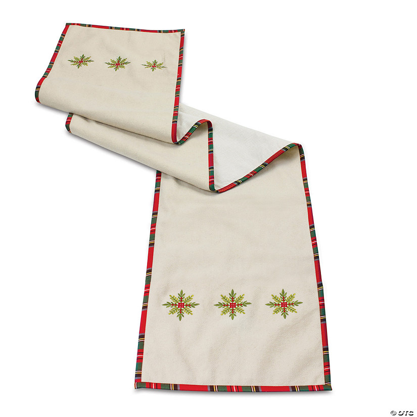 Embroidered Nordic Snowflake Table Runner 72"L X 14.5"W Polyester Image