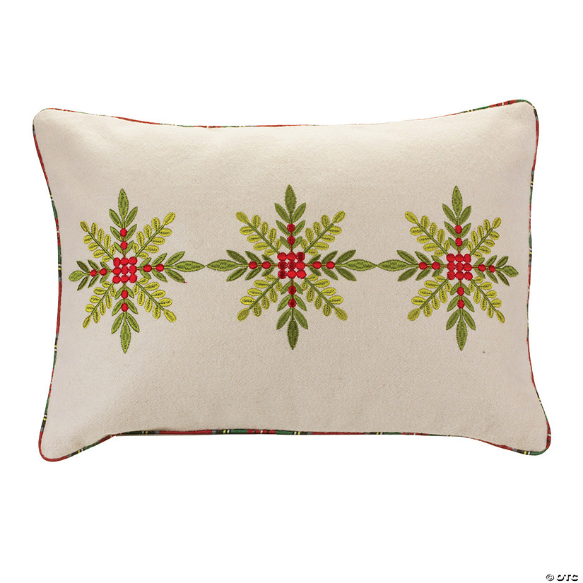 Embroidered Snowflake Pillow 19.5"L X 13.5"H Polyester Image