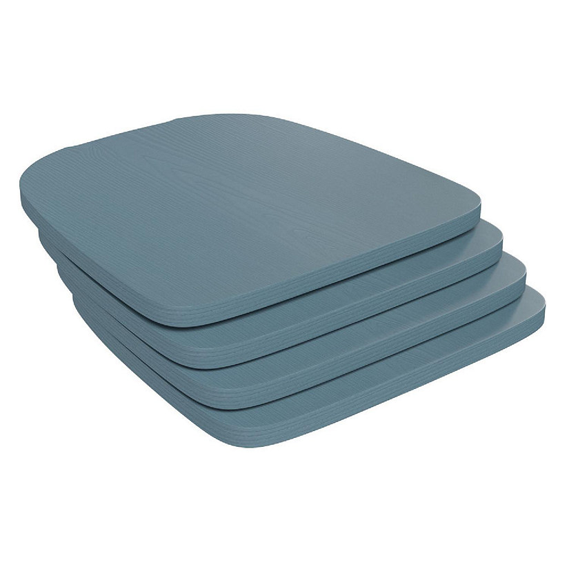 Emma + Oliver Carew All-Weather Polyresin Seat - Teal Finish - Attaches in 10 Minutes or Less with Included Hardware - Set of 4 Image