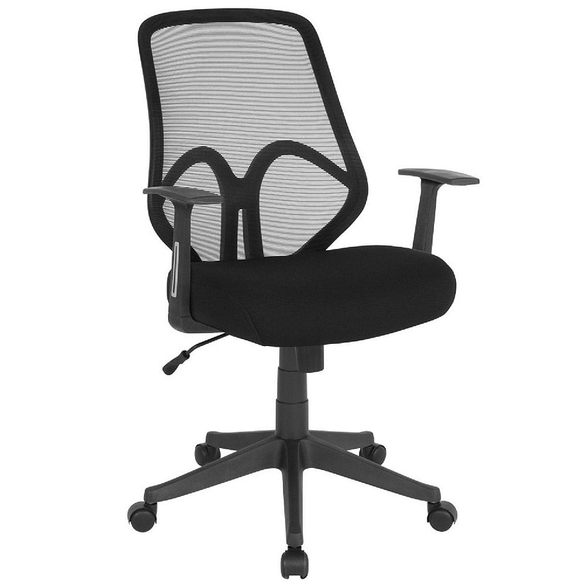 Emma + Oliver Salerno Series High Back Black Mesh Office Chair with Arms Image