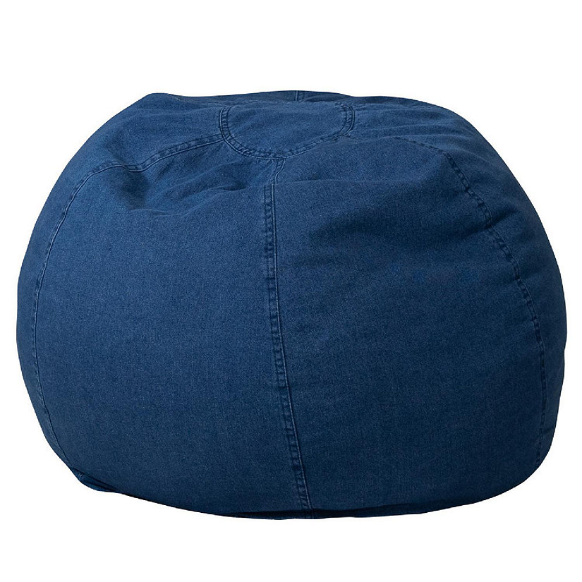Emma + Oliver Small Denim Bean Bag Chair for Kids and Teens Image
