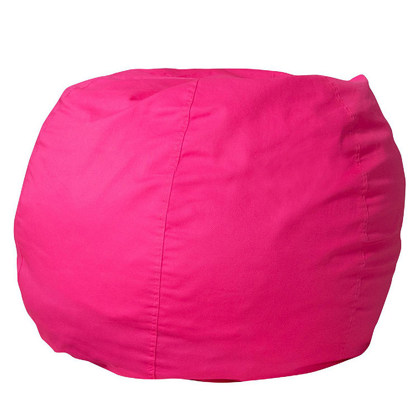 Emma + Oliver Small Solid Hot Pink Bean Bag Chair for Kids and Teens Image