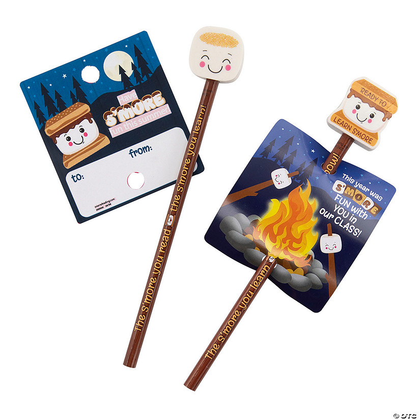 End of Year S&#8217;more Learning Pencils & Topper with Card for 12 Image