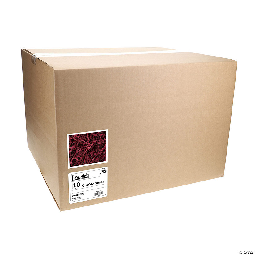 Essentials By Leisure Arts Crinkle Shred 10lb Burgundy Box Image