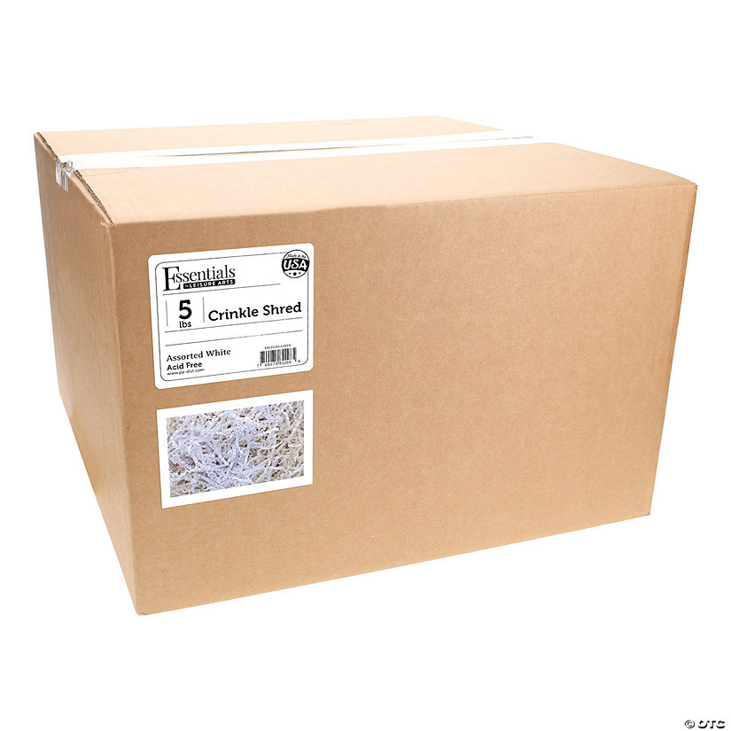 Essentials By Leisure Arts Crinkle Shred 5lb Assorted White Box Image